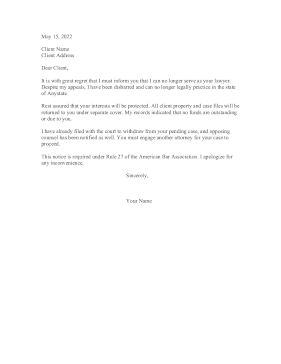 Disbarred Lawyer Letter Resignation Letter