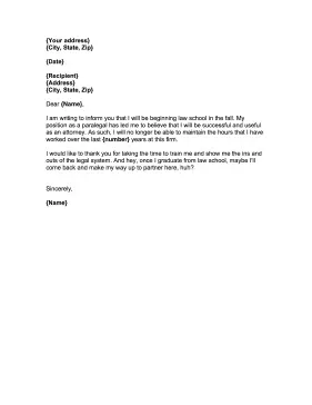 Paralegal Resignation Letter Resignation Letter