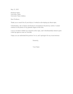 Abandon Graduate Thesis Resignation Letter