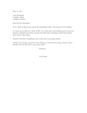 Friendly Resignation Letter Resignation Letter