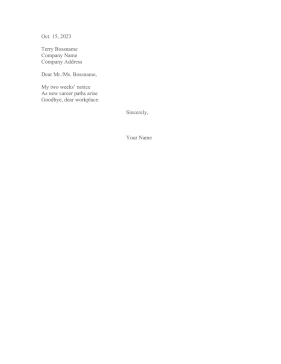 Haiku Poetry Resignation Letter Resignation Letter