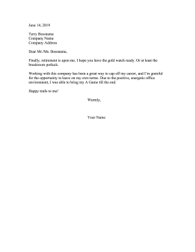 Happy Retirement Resignation Letter Resignation Letter