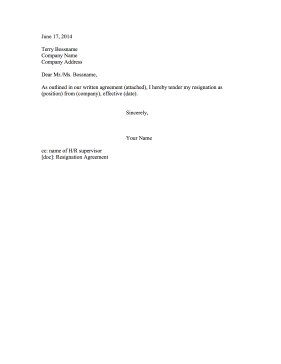 Resignation Letter to Avoid Termination Resignation Letter