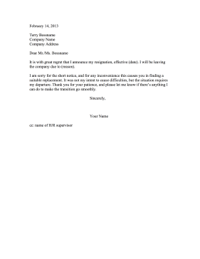 Resignation Letter with Apology Resignation Letter