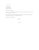 Letter Confirming Verbal