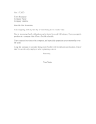 Resigning For Job With Flexible Schedule resignation letter